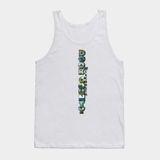 Vertical Door County Wisconsin Big Letter Tank Top